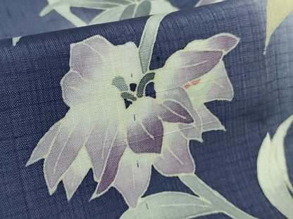 平和屋着物▽極上　本加賀友禅作家　袖野久美子　訪問着　単衣　加賀紬　クロユリ　証紙付き　逸品　DZAB2825kh6