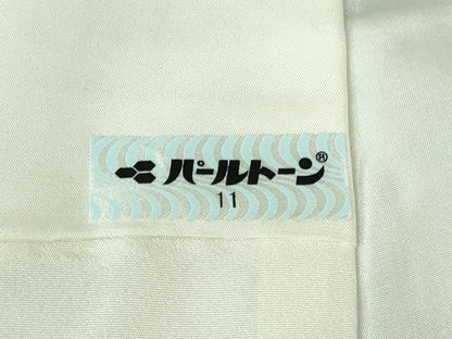 平和屋着物●極上　山岡古都・古都染人　染織美術品　薬墨染　天目織　お召　薬墨　吉祥花文　たんはしつき　逸品　DZAB2826kh6