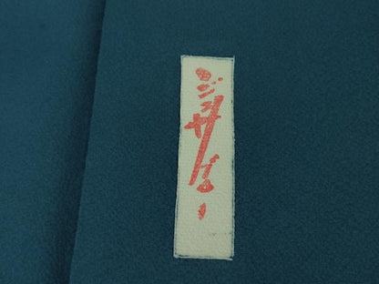 平和屋本店●極上　世界的人形師　辻村寿三郎　ジュサブロー　振袖・長襦袢(袷)セット　草花文　藍色地　金彩　逸品　DZAB2834kh6