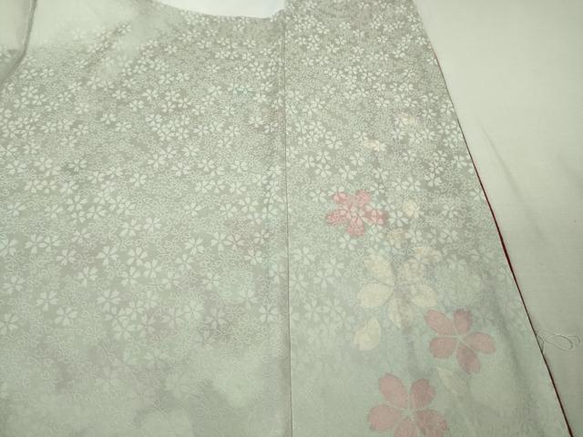 平和屋着物●極上　越後十日町の一流染匠　桐屋・翠山工房　振袖　辻が花　枝垂れ花　暈し染め　金彩　銀通し地　逸品　DZAB2835kh6