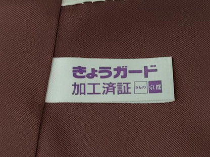 平和屋本店●極上　本場黄八丈　市松綾織　紬　格子　逸品　未使用　DZAB2836kh6