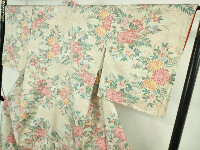 平和屋本店●極上　都喜ヱ門　本場大島紬　7マルキ　草花文　藤絹織物謹製　反端付き　逸品　未使用　DZAB2838kh6