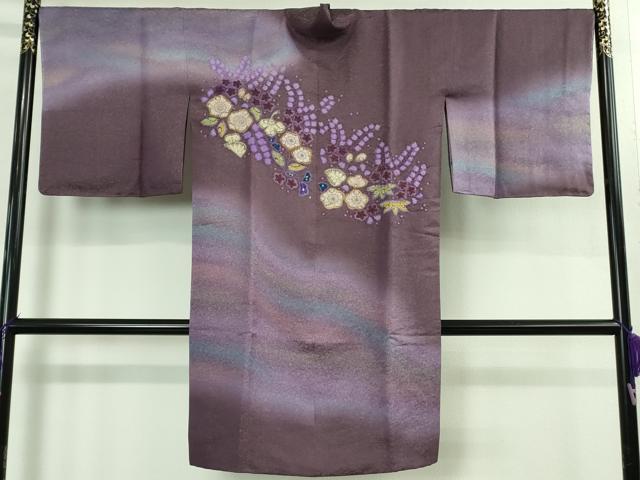 平和屋本店＃極上 二代目 久保田一竹 幻の辻が花 道中着 ロング丈 暈し染 銀通し地 京都きもの友禅扱い 保証書付き 逸品 未使用DZAB2839kh6 平和屋本店□極上 久保田一竹 幻の辻が花 道中着 ロング丈 暈し染め 銀