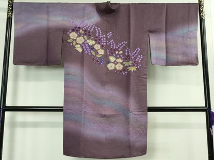 平和屋本店＃極上 二代目 久保田一竹 幻の辻が花 道中着 ロング丈 暈し染 銀通し地 京都きもの友禅扱い 保証書付き 逸品 未使用DZAB2839kh6