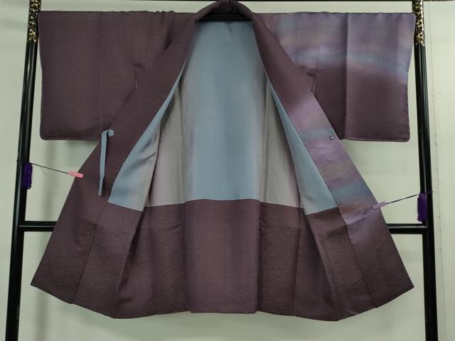 平和屋本店＃極上 二代目 久保田一竹 幻の辻が花 道中着 ロング丈 暈し染 銀通し地 京都きもの友禅扱い 保証書付き 逸品 未使用DZAB2839kh6
