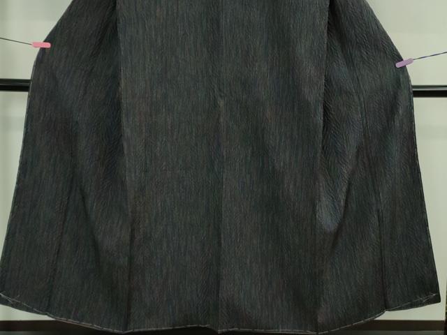 平和屋着物●極上　名門 藤娘きぬたや・総絞り 杢目絞り 藤娘大島しぼり 本場縞大島紬 井田織物謹製　証紙付き　逸品　未使用　DZAB2840kh6