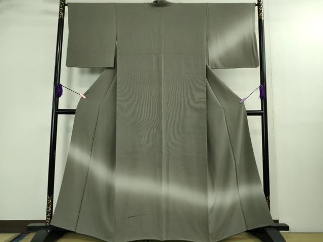 平和屋着物●極上　江戸小紋　訪問着　万筋　黒橡色×灰青色　暈し染め　逸品　DZAB2843kh6