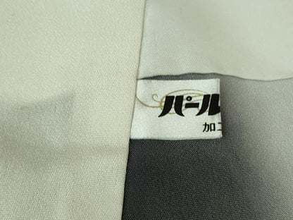 平和屋着物●極上　江戸小紋　訪問着　万筋　黒橡色×灰青色　暈し染め　逸品　DZAB2843kh6