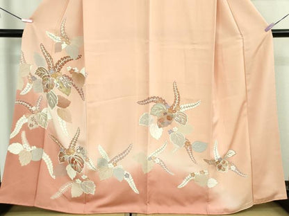 平和屋本店●極上　創業460年・千總　訪問着　駒刺繍　桐花文　虹色地　暈し染め　金彩　三越扱い　逸品　DZAB2844kh6