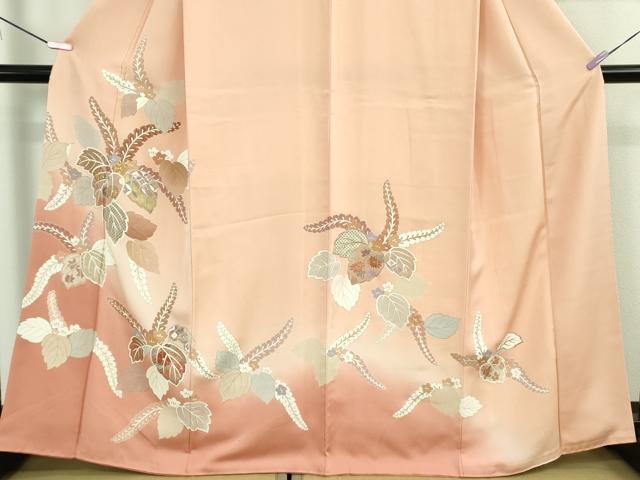 平和屋本店●極上　創業460年・千總　訪問着　駒刺繍　桐花文　虹色地　暈し染め　金彩　三越扱い　逸品　DZAB2844kh6