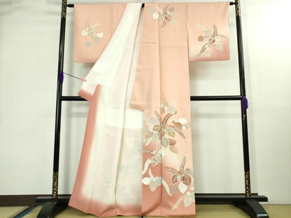 平和屋本店●極上　創業460年・千總　訪問着　駒刺繍　桐花文　虹色地　暈し染め　金彩　三越扱い　逸品　DZAB2844kh6