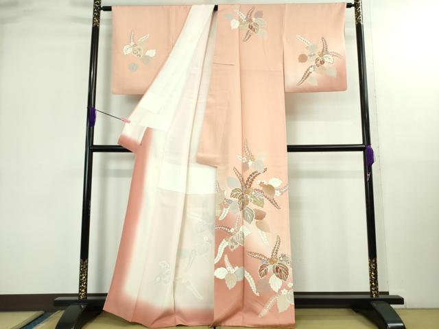 平和屋本店●極上　創業460年・千總　訪問着　駒刺繍　桐花文　虹色地　暈し染め　金彩　三越扱い　逸品　DZAB2844kh6