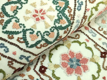 平和屋本店●極上　中国三大刺繍　相良刺繍　袋帯　亀甲花文　逸品　DZAB2852kh6