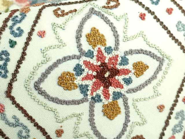 平和屋本店●極上　中国三大刺繍　相良刺繍　袋帯　亀甲花文　逸品　DZAB2852kh6