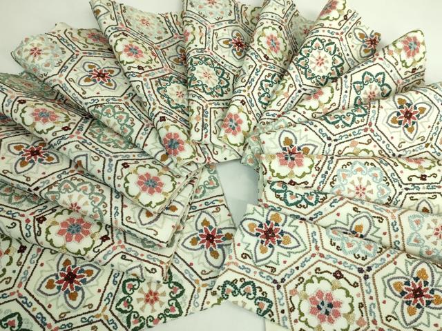 平和屋本店●極上　中国三大刺繍　相良刺繍　袋帯　亀甲花文　逸品　DZAB2852kh6