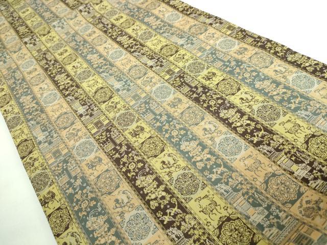 平和屋着物●極上　龍村美術織物　九寸開き名古屋帯　紅牙瑞錦　逸品　DZAB2878kh6
