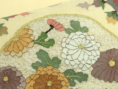 平和屋本店●極上　明綴れ　袋帯　花菱文　金糸　逸品　DZAB2879kh6