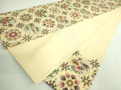 平和屋本店●極上　明綴れ　袋帯　花菱文　金糸　逸品　DZAB2879kh6
