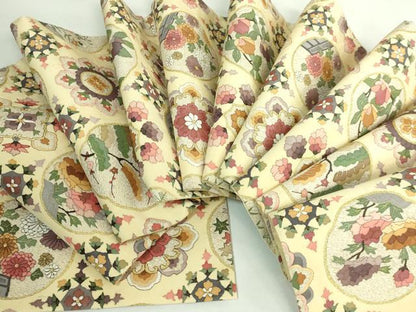 平和屋本店●極上　明綴れ　袋帯　花菱文　金糸　逸品　DZAB2879kh6