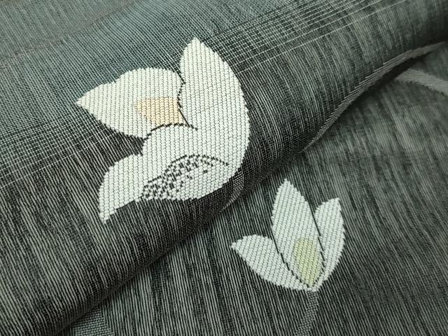 平和屋着物●極上　九寸名古屋帯　スリーシーズン帯　花唐草　金銀糸　逸品　DZAB2890kh6