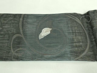 平和屋着物●極上　九寸名古屋帯　スリーシーズン帯　花唐草　金銀糸　逸品　DZAB2890kh6