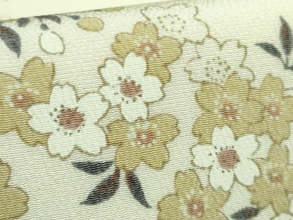 平和屋着物●極上　つけ帯　雪輪舞桜　金彩　縮緬地　逸品　DZAB2892kh6