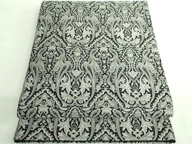 平和屋着物●極上　全通柄袋帯　洋花文　黒地　逸品　DZAB2893kh6