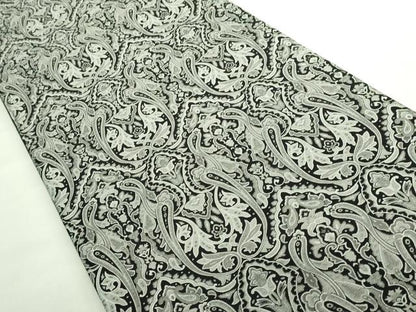 平和屋着物●極上　全通柄袋帯　洋花文　黒地　逸品　DZAB2893kh6