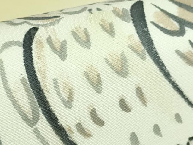 平和屋着物●極上　九寸開き名古屋帯　手描き　ミミズク　逸品　DZAB2894kh6
