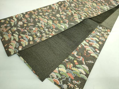 平和屋着物●極上　六通柄袋帯　飛鶴宝尽くし　松竹梅　金通し地　逸品　DZAB2895kh6