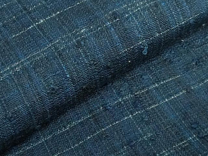 平和屋本店●極上 浦野理一 経節紬 九寸名古屋帯 紺色地 逸品 DZAB2900kh6