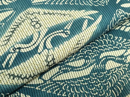 平和屋着物●極上　九寸名古屋帯　刺し子　双鶴菱　逸品　DZAB2902kh6