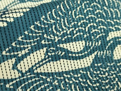 平和屋着物●極上　九寸名古屋帯　刺し子　双鶴菱　逸品　DZAB2902kh6