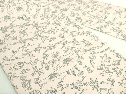 平和屋着物●極上　九寸名古屋帯　鳥獣戯画　色　逸品　未使用　DZAB2903kh6