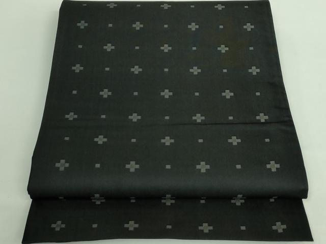 平和屋着物●極上　撫松庵　両面　全通柄袋帯　縞　黒地　逸品　DZAB2910kh6