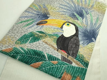 平和屋着物●極上　九寸名古屋帯　紬地　オオハシ　金彩　逸品　DZAB2912kh6
