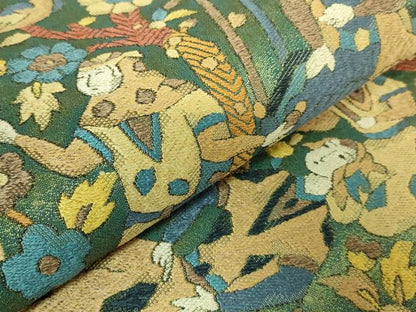 平和屋着物●極上　西陣　じゅらく謹製　太鼓柄袋帯　唐織　彩花招宴図　金糸　証紙付き　逸品　DZAB2913kh6