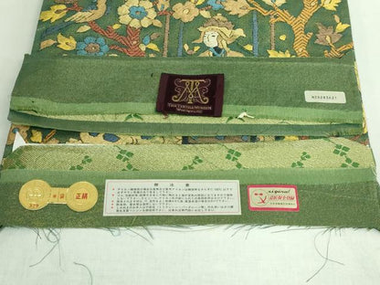 平和屋着物●極上　西陣　じゅらく謹製　太鼓柄袋帯　唐織　彩花招宴図　金糸　証紙付き　逸品　DZAB2913kh6