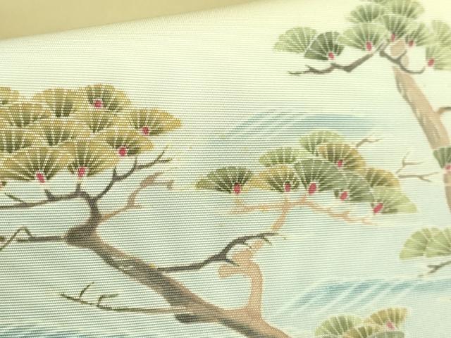 平和屋着物●極上　本加賀友禅作家　村上賢正　塩瀬　九寸名古屋帯　風景文　逸品　DZAB2916kh6
