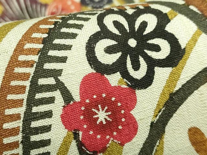 平和屋着物●極上　九寸開き名古屋帯　紬地　紅型　花蝶文　逸品　未使用　DZAB2919kh6