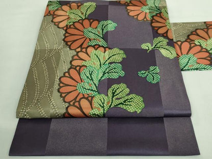 平和屋着物●極上　九寸名古屋帯　菊　逸品　DZAB2935kh6