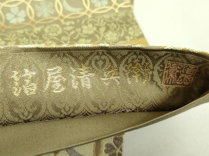 平和屋着物●極上　西陣織　陰山織物謹製　箔屋清兵衛　六通柄袋帯　唐織　名物裂吉祥文　悠久の美　本金箔　逸品　DZAB2938kh6