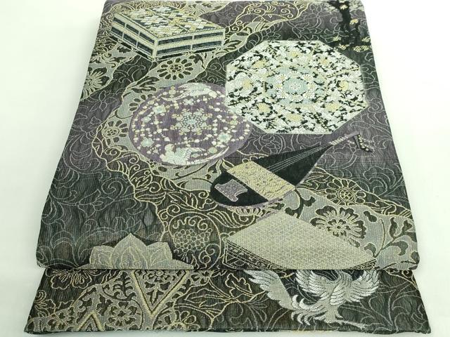 平和屋着物●極上　両面　全通柄袋帯　正倉院宝物八拾八紋様　金糸　逸品　DZAB2943kh6