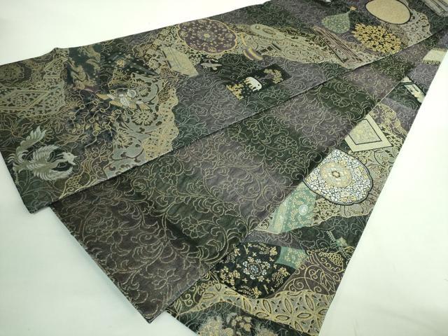 平和屋着物●極上　両面　全通柄袋帯　正倉院宝物八拾八紋様　金糸　逸品　DZAB2943kh6