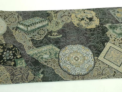 平和屋着物●極上　両面　全通柄袋帯　正倉院宝物八拾八紋様　金糸　逸品　DZAB2943kh6