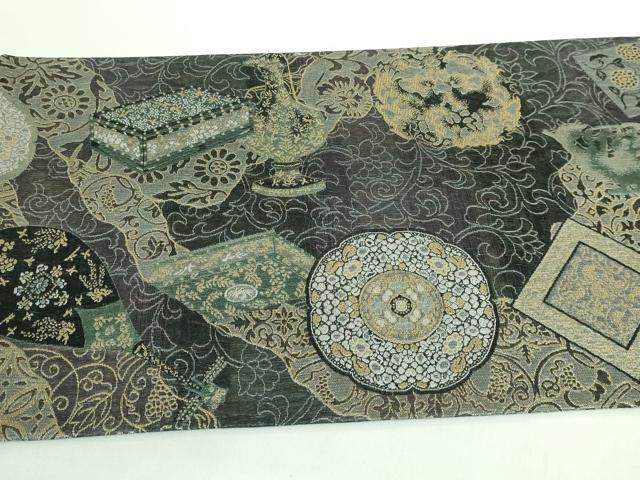 平和屋着物●極上　両面　全通柄袋帯　正倉院宝物八拾八紋様　金糸　逸品　DZAB2943kh6
