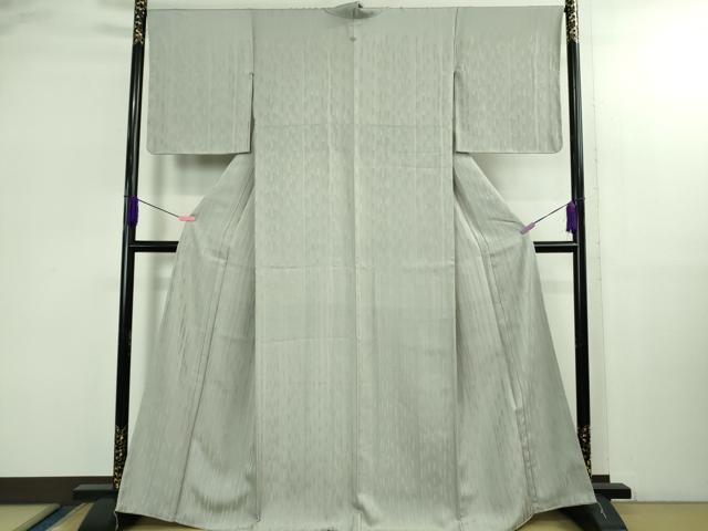 平和屋着物●極上　皇室献上作家　北出与三郎　無地絵羽訪問着　木賊地紋　千草鼠色地　逸品　DZAB2951kh6