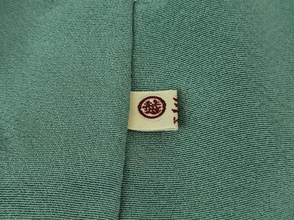 平和屋着物●極上　色無地　草木染御色紋附　皇后陛下献上品　青竹色　三越扱い　反端付き　逸品　未使用　DZAB2953kh6