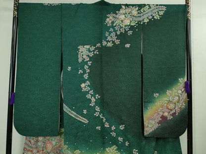 平和屋着物●極上　振袖　辻が花　暈し染め　金彩　金通し地　やまと誂製　逸品　DZAB2957kh6