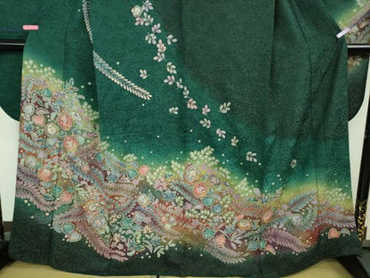平和屋着物●極上　振袖　辻が花　暈し染め　金彩　金通し地　やまと誂製　逸品　DZAB2957kh6